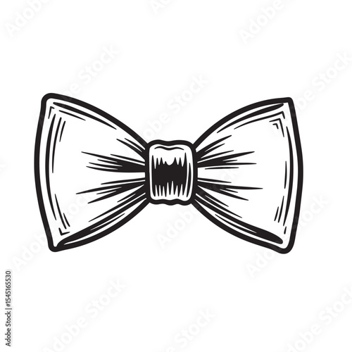 Hand drawn vintage art silhouette bow tie illustration