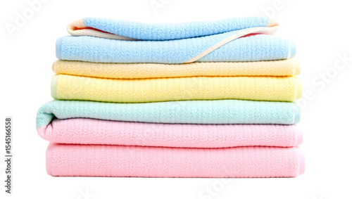 Folded towels or cloth stack on transparent background PNG
