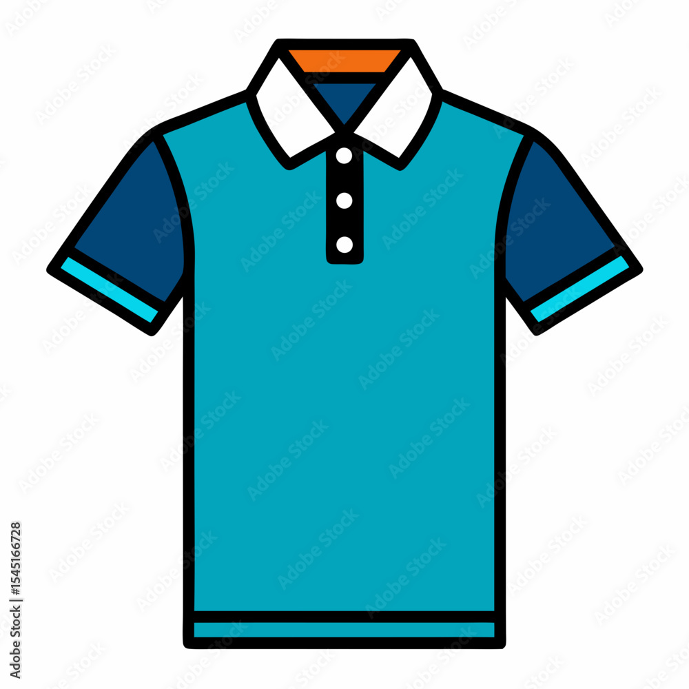 Naklejka premium Short Sleeve Polo Illustration
