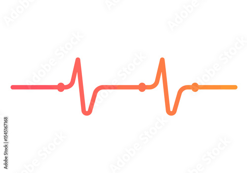 Orange and pink gradient heartbeat line with peaks and flat sections on a white background.