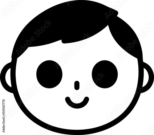 cute baby head vector illustration transparent 