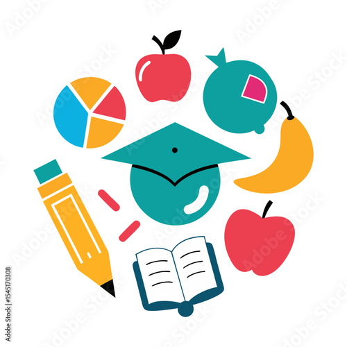 education and class learning concept vector art.