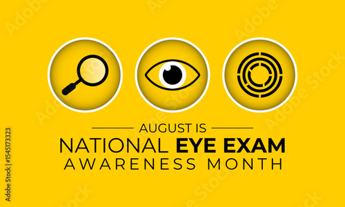 National Eye Exam Month. Protect Your Vision, Schedule an Eye Checkup, and See the World Clearly. Eye logo design template. A concept for healthcare and medicine. Banner poster, social media, Eps 10.