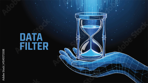 Futuristic Data Filtering Time-Sensitive Digital Illustration