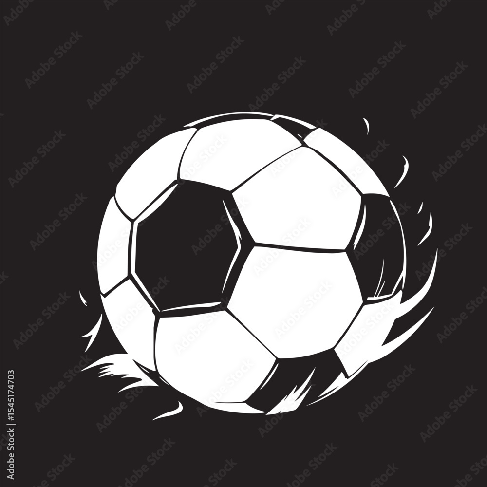 Fototapeta premium Realistic football high detail black and white vector design illustration.