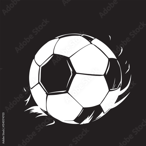 Realistic football high detail black and white vector design illustration.