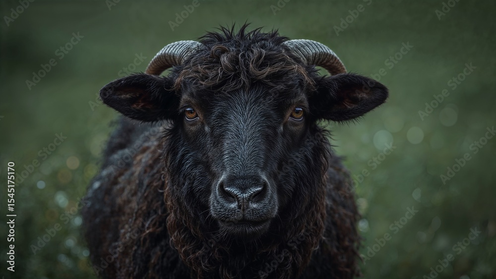 Black sheep close view Black sheep close view