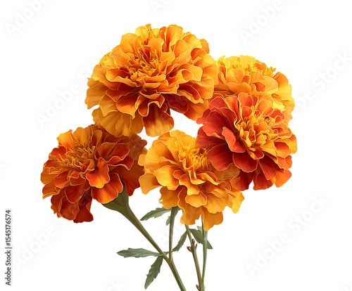 Fresh Blooming Marigold Flower Garden Display