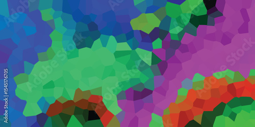 Abstract mosaic composition featuring a multitude of colors and geometric shapes for modern artistic designs