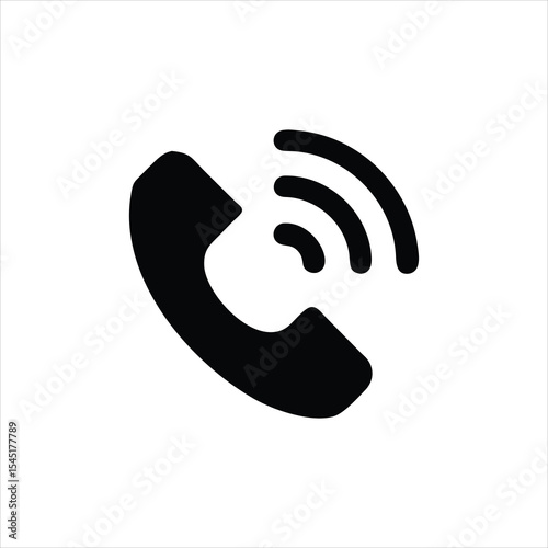 Black and white wireless internet communication icon, symbol, and web design vector illustration