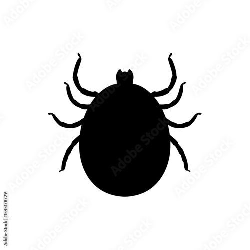 Insect tick silhouette vector flat illustration design.