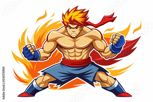 Vintage black and white illustration of a muscular male boxer in a powerful fighting stance. This dynamic vector-style artwork features bold line shading, detailed muscle anatomy