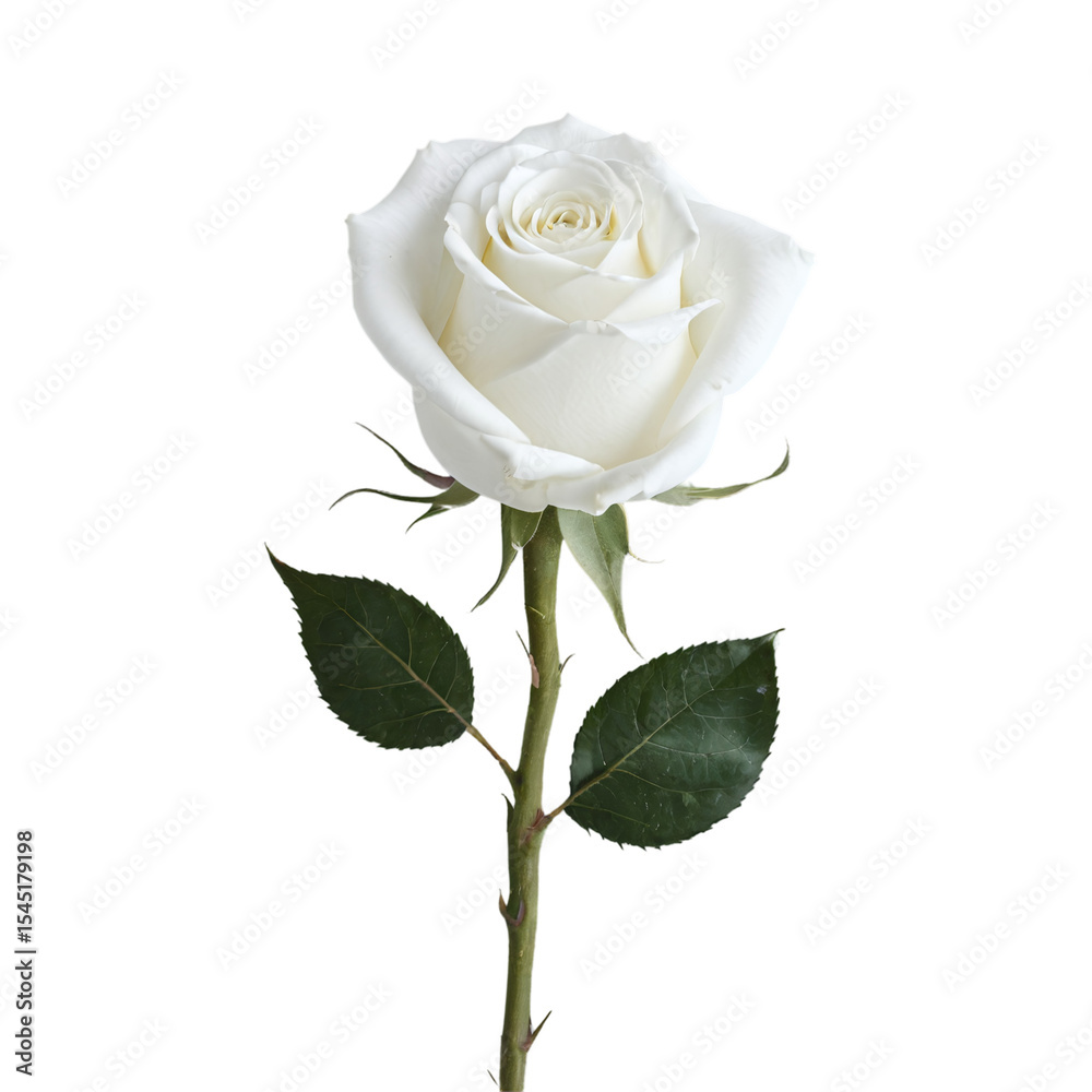 Fototapeta premium white rose isolated on transparent background