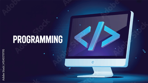 Digital Illustration Sleek Futuristic Programming Concept