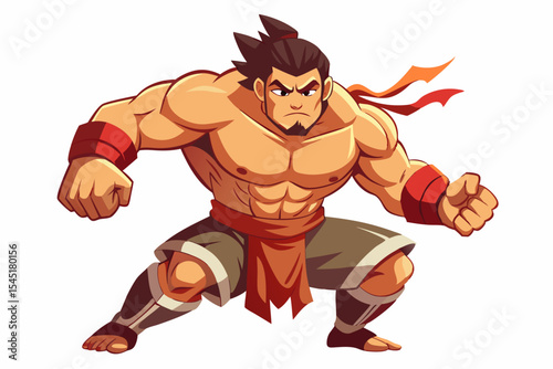 Vintage black and white illustration of a muscular male boxer in a powerful fighting stance. This dynamic vector-style artwork features bold line shading, detailed muscle anatomy