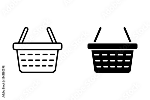 Shopping basket, linear icon. Line with editable stroke. Linear style sign for use web design,logo. Symbol illustration
