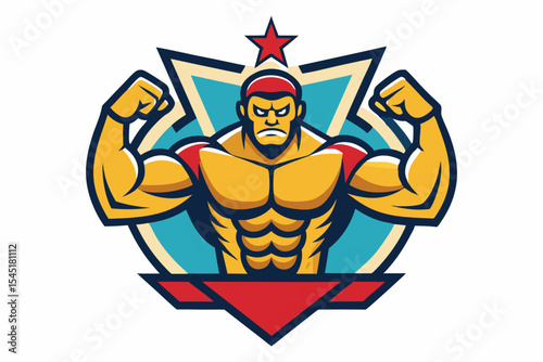 Vintage black and white illustration of a muscular male boxer in a powerful fighting stance. This dynamic vector-style artwork features bold line shading, detailed muscle anatomy