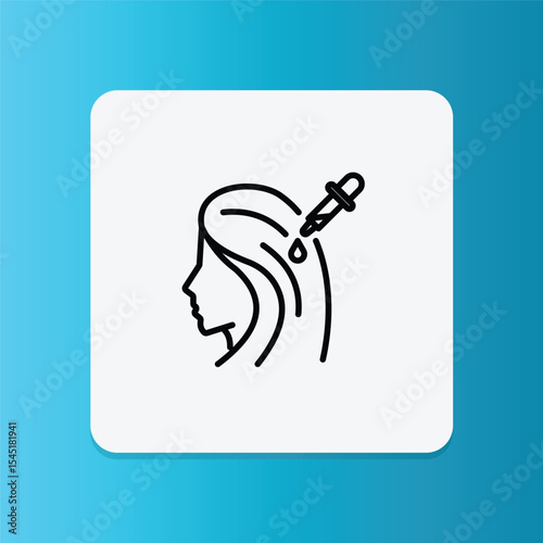 Moisture being absorbed into scalp and hair follicle; ideal for hydration or oil treatment themes.