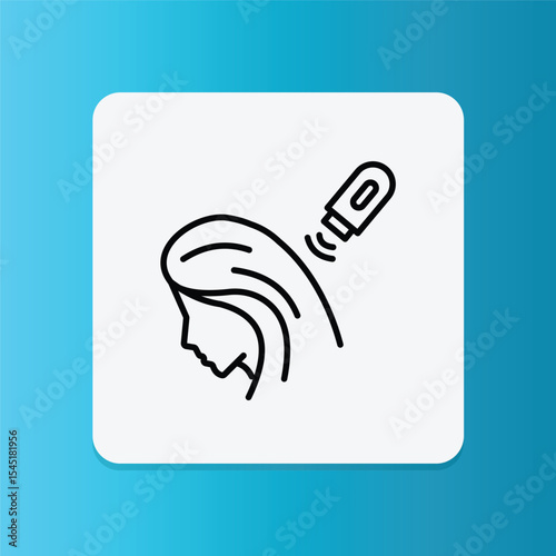 Icon of a spray being applied to hair, ideal for depicting hair care products or treatments.