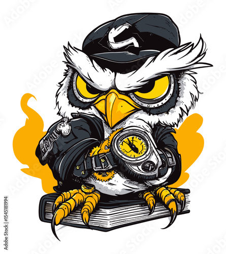 Detailed Vector Illustration of a Cool Owl Character with Attitude and Style