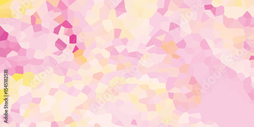 Abstract pastel geometric mosaic background in various shades of pink yellow and peach creating a subtle pattern with an artsy aesthetic suitable for decorative designs
