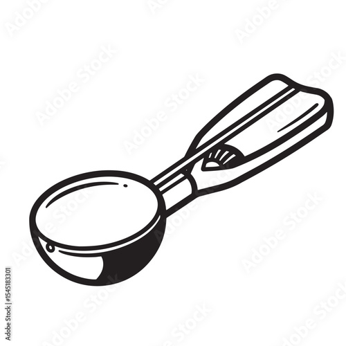 Simple vintage art silhouette of an ice cream scoop perfect for kitchen and dessert theme designs