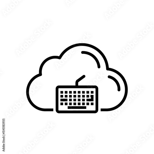 Cloud computing icon with keyboard symbolizing digital technology