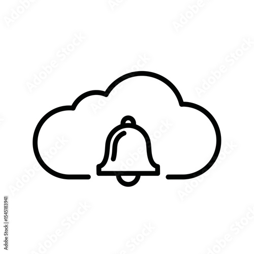 Cloud computing notification bell icon design