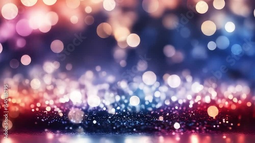 blue glow purple pink particle glittering lights abstract bokeh glitter colorful background	
