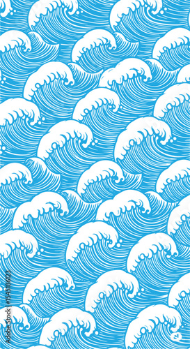 Artistic wave pattern ocean seascape background illustration nautical sea design