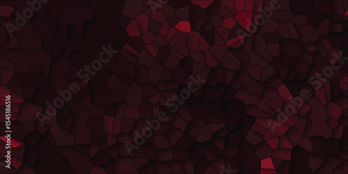 Dark red stained glass design evoking a mosaiced or textured surface with dramatic shadowplay