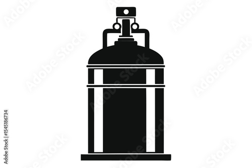 Silhouette of a Vintage Aerosol Spray Can with Detailed Nozzle and Design