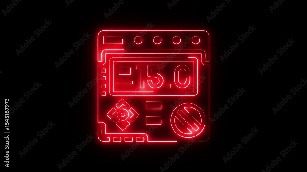 Glowing neon meter tool icon isolated on black background. HD Video motion graphic animation Glowing neon meter tool icon isolated on black background. HD Video motion graphic animation