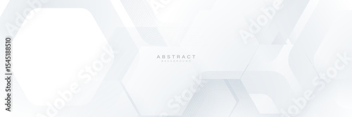 Abstract white geometric shape technology digital hi tech concept background. Space for your text