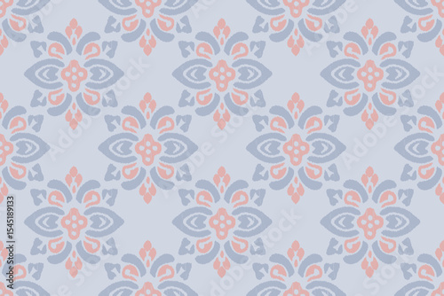 Motifs Ikat floral paisley embroidery background.geometric ethnic oriental pattern traditional.Aztec-style abstract. design for texture, fabric, clothing, wrapping, decoration