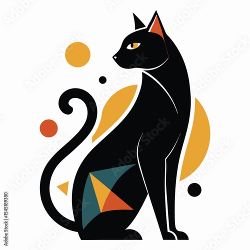 Art Deco Black Cat