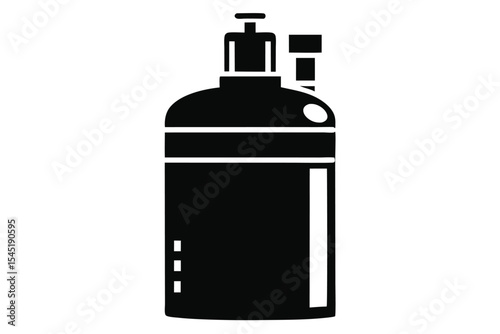 Vector illustration showing a black pressure sprayer with a nozzle and pump handle