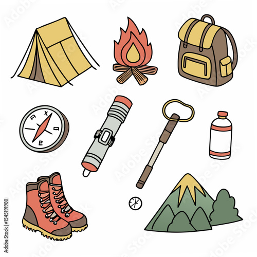 set of camping icons