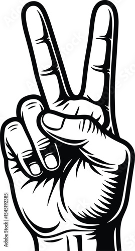 Peace sign vector black silhouette print design