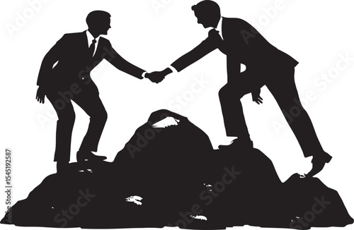 Corporate Leadership Concept: Partner Pulling Up