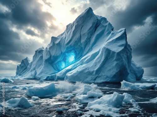 Wallpaper Mural Majestic Glacial Iceberg with Ocean Cave Torontodigital.ca