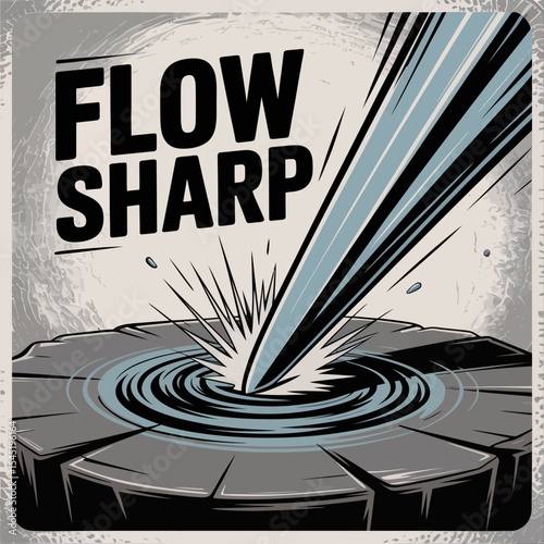 Dynamic Sharp Object Piercing Through Solid Surface Powerful Impact Flow Sharp Design Vector Illustration Graphic Art Modern Style Abstract Background Image Premium Quality Professional Design Element