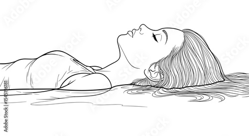 Relaxed woman floating on water, enjoying a moment of tranquility