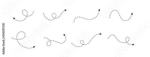 “Artistic Hand-Drawn Dotted Line Vector Set – Abstract Curved and Dashed Stroke Collection for Creative Projects, Decorative Layouts, and Modern Design Elements”