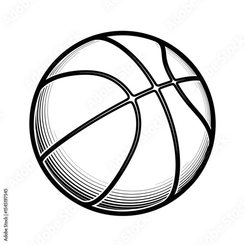 Basketball ball in line art style for sports design concept