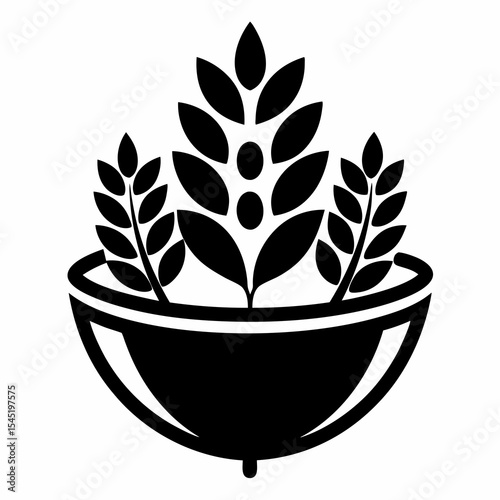 Grains in a bowl isolated on white background