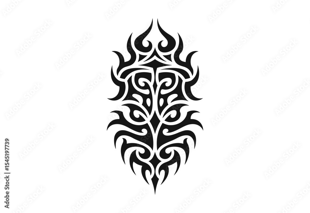 Fototapeta premium Tribal tattoo design black ink flame pattern