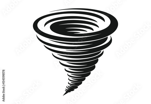 Abstract black and white tornado illustration