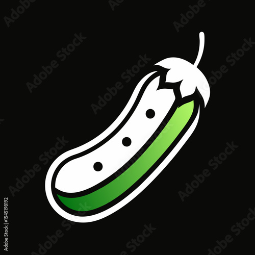 Pickle cucumber isolated on black background