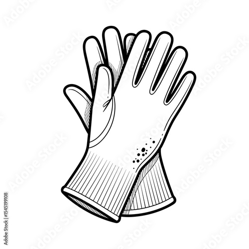 Gardening gloves illustration in a clean and functional design